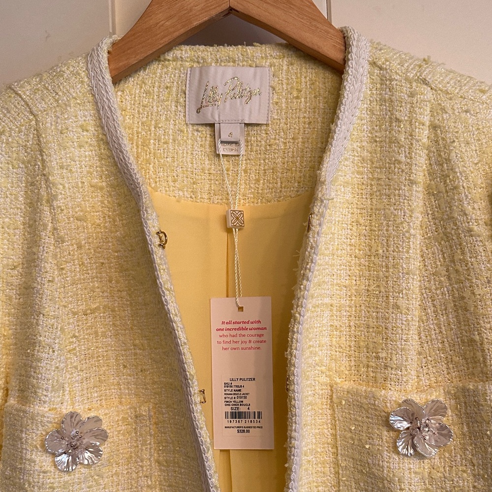 Elegant Yellow Lilly Pulitzer boucle Jacket - Picture 2 of 7